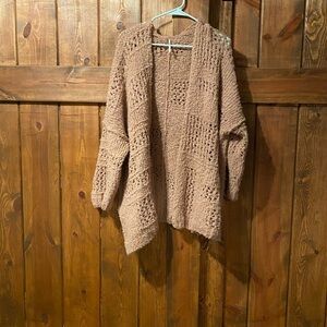 Free People Lightweight Mauve Knit Cardigan